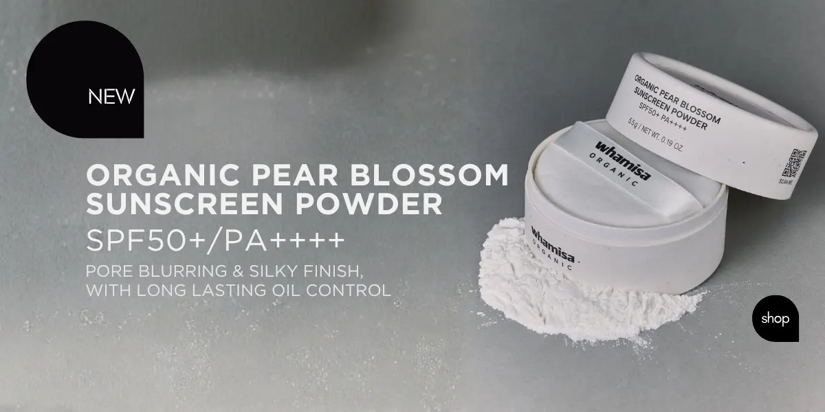 Whamisa Organic Pear Blossom Sunscreen Powder SPF50+ PA++++
